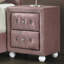 Table de chevet 2 tiroirs Humphery - rose / blanc