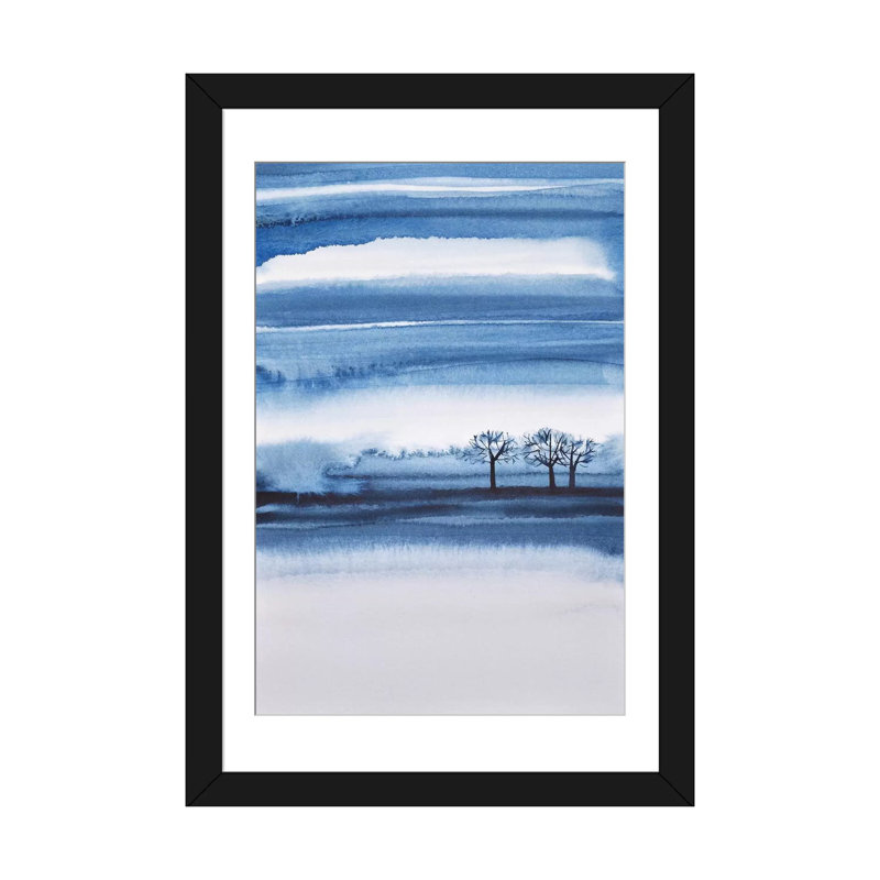 « winter trees abstract » par lesia binkin, impression sur toile tendue, H 24 po x l 16 po x P 1 po, Blanc