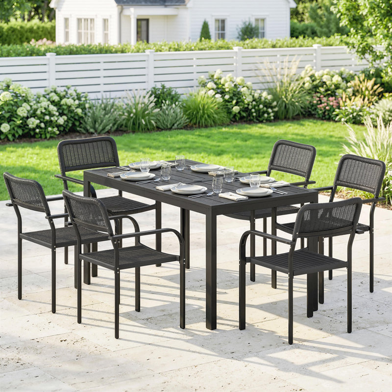 6 - Person Patio Dining Set with Rectangular Table