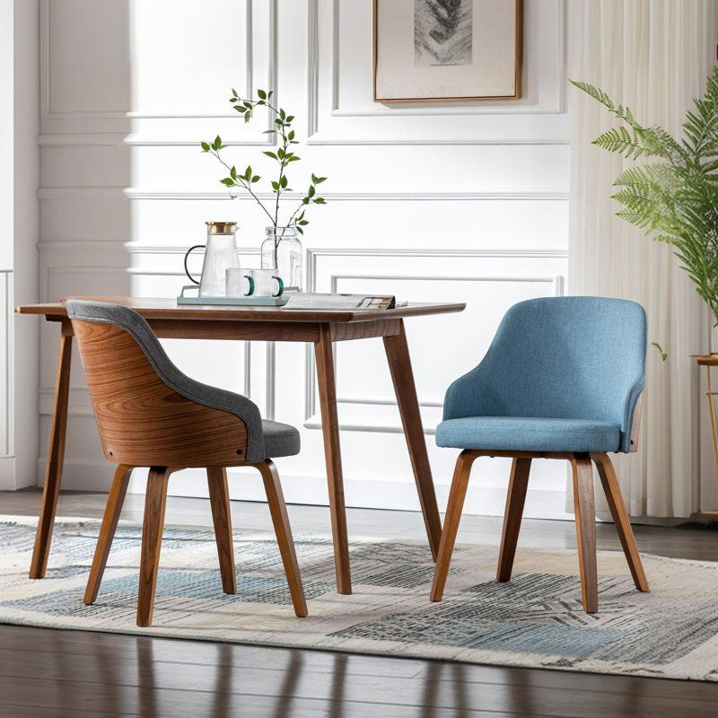 Chaise rembourrée en tissu Hye, Bleu