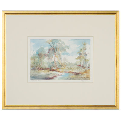 Woods And Stream Print by Daughdrill