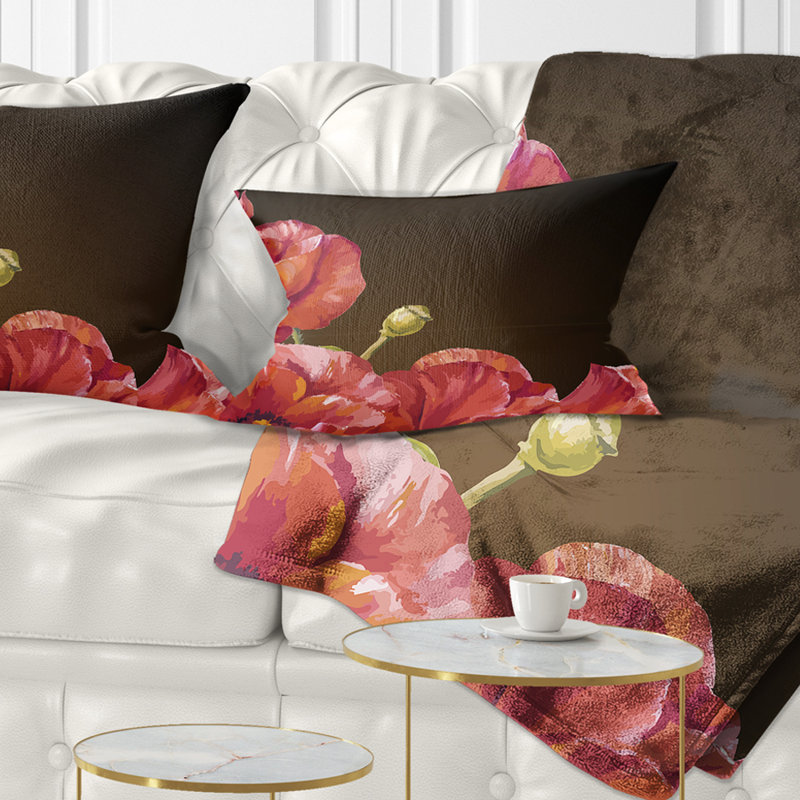 Coussin décoratif art floral décoratif fleurs
