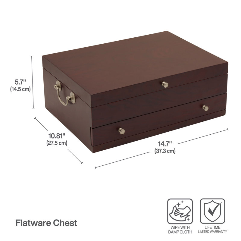 Wallace Dark Walnut 15 Inch Flatware Storage Chest