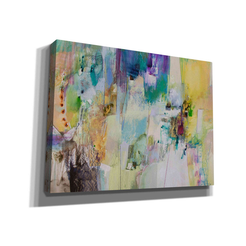 «Blue and Green Series 3» par Jennifer Gardner - peinture sur toile tendue, H 12 po x l 16 po x P 0,75 po