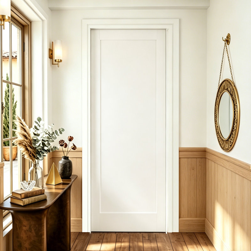 Dalle de porte intérieure 1 panneau Shaker Style - Porte moulée blanche, 24 po x 80 po
