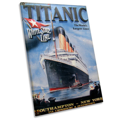 Titanic Ship Memorabilia Picture CANVAS WALL ART Portrait Print