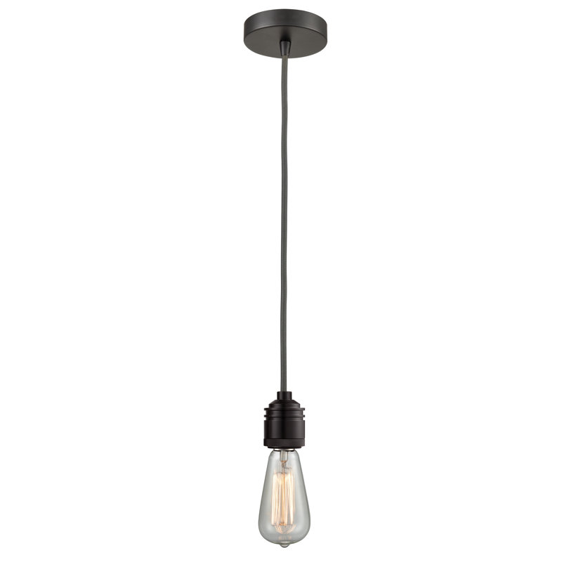 Cecil 1 - Light Single Pendant, Oil Rubbed Bronze/Gray