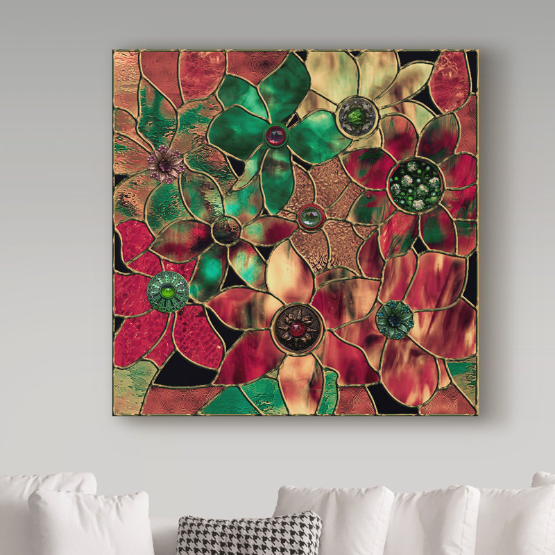 Jadaya «Stain Glass Christmas», reproduction d'impression sur toile tendue, H 24 po x l 24 po