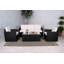 Berlin 3 Seater sofa Set Rattan 5 - Person Seating Group with Cushions-136904000-136904003