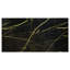 Table basse moderne avec plateau en marbre et roulettes, roulement rectangulaire noir