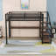 Lit mezzanine en métal avec bureau intégré, escalier de rangement, lumières DEL et ports USB-1003709032-1003709031