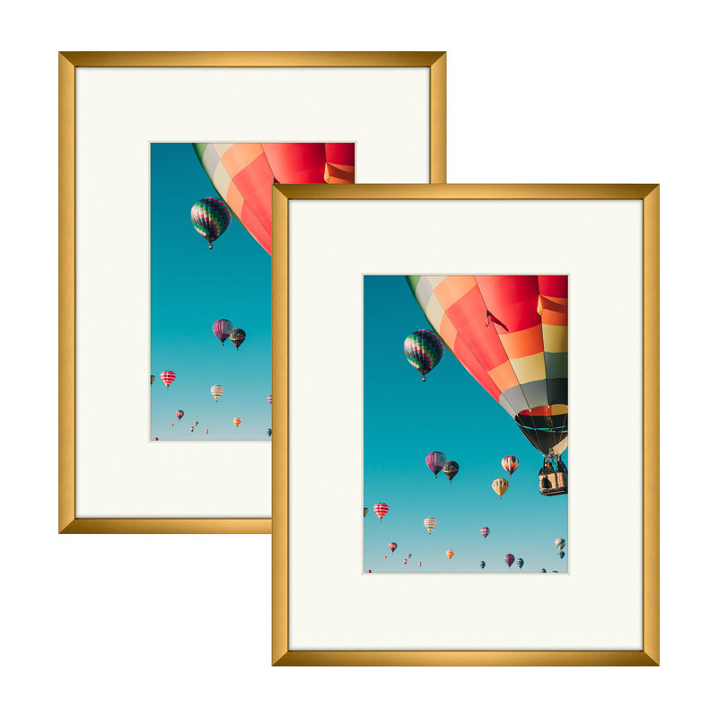 Drennon Metal Picture Frame, Aluminum Photo Frame, Bronze, 8' x 10" Matted to 5" x 7"