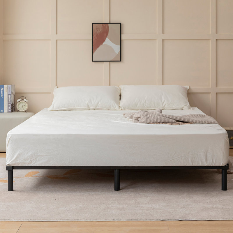 7'' Expandable Steel Bed Frame Noiseless Tool-Free Easy Assembly, No Boxspring Needed, Queen