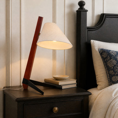 Solid Wood and Iron Desk Table Lamp