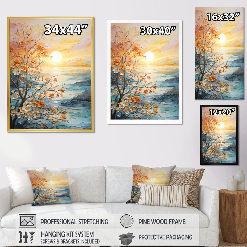 Impression sur toile Ivoneta Bold Sunrise Eernal Renewal I - lever et coucher de soleil, H 32 po x l 24 po, Toile tendue