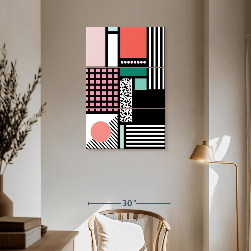Motifs abstraits pastel Avery, H 57 po x l 36 po
