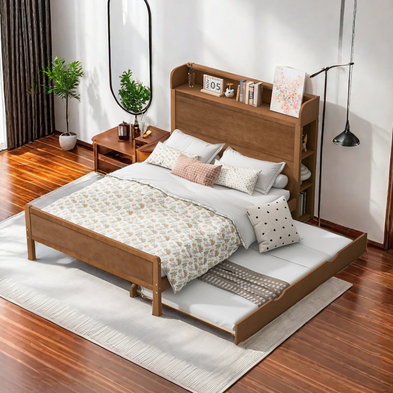 Durias Platform Storage Bed, Walnut