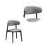 Ensemble de 2 chaises d'appoint rembourrées grises et noires