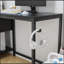 Bureau d'ordinateur avec prise de courant et tablettes de rangement, table d'écriture avec ports USB, station de travail pour bureau personnel-41921862