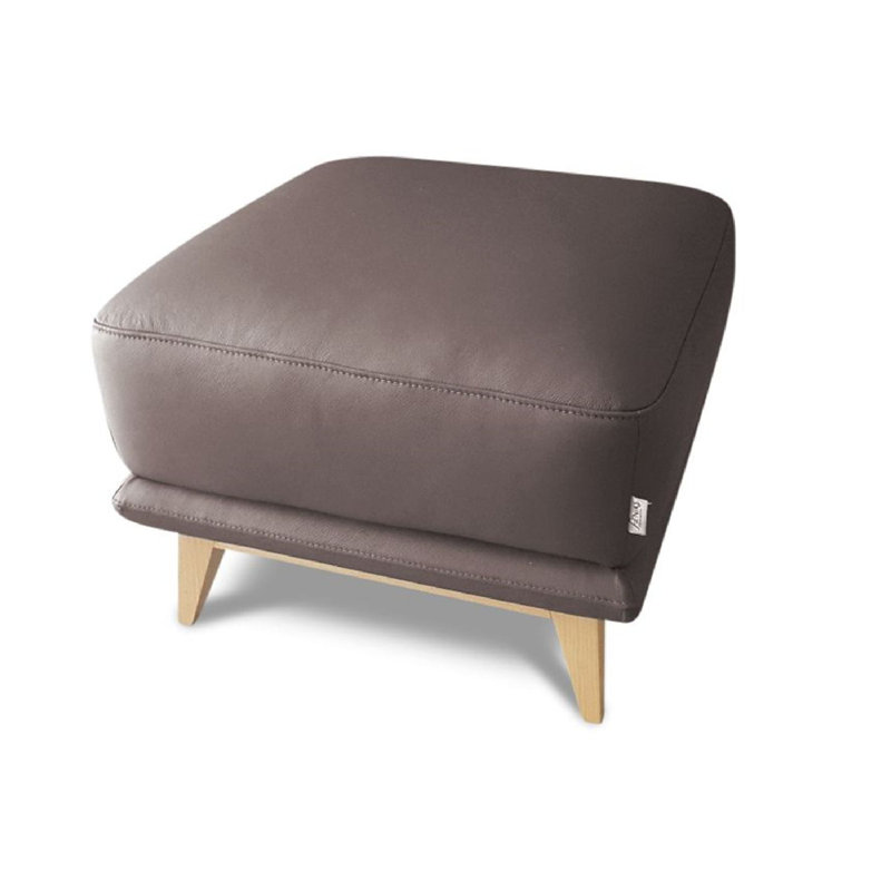63cm Wide Genuine Leather Square Solid Colour Footstool Ottoman