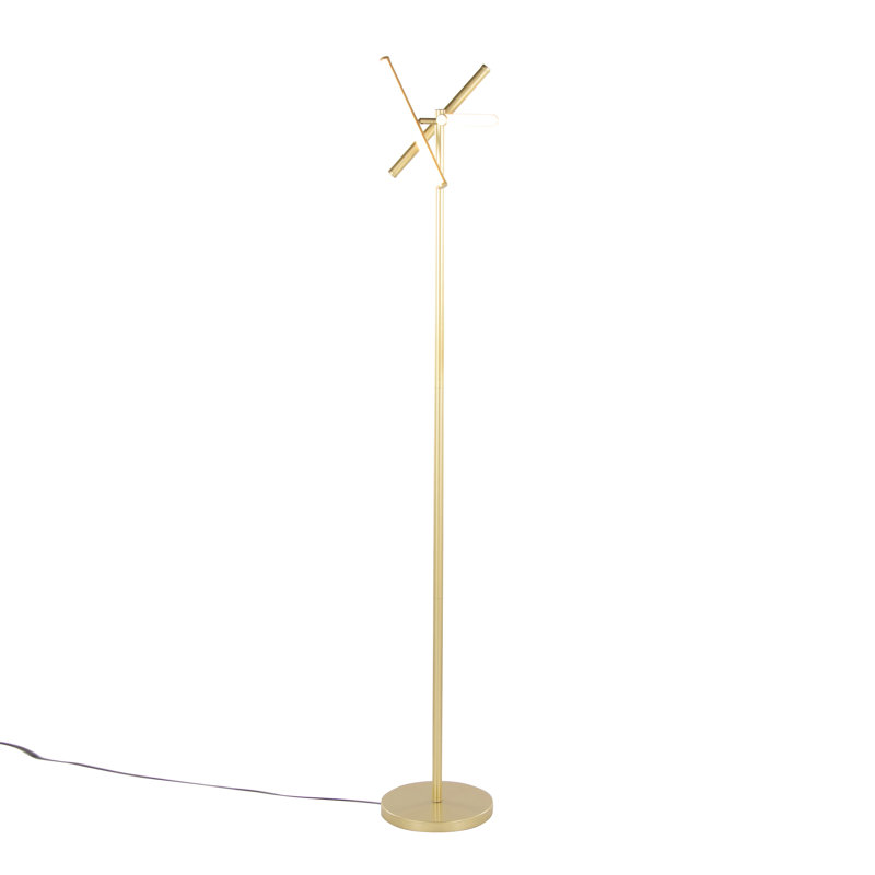 Lampe sur pied pivotante moderne en métal 65 po Icicle, Doré