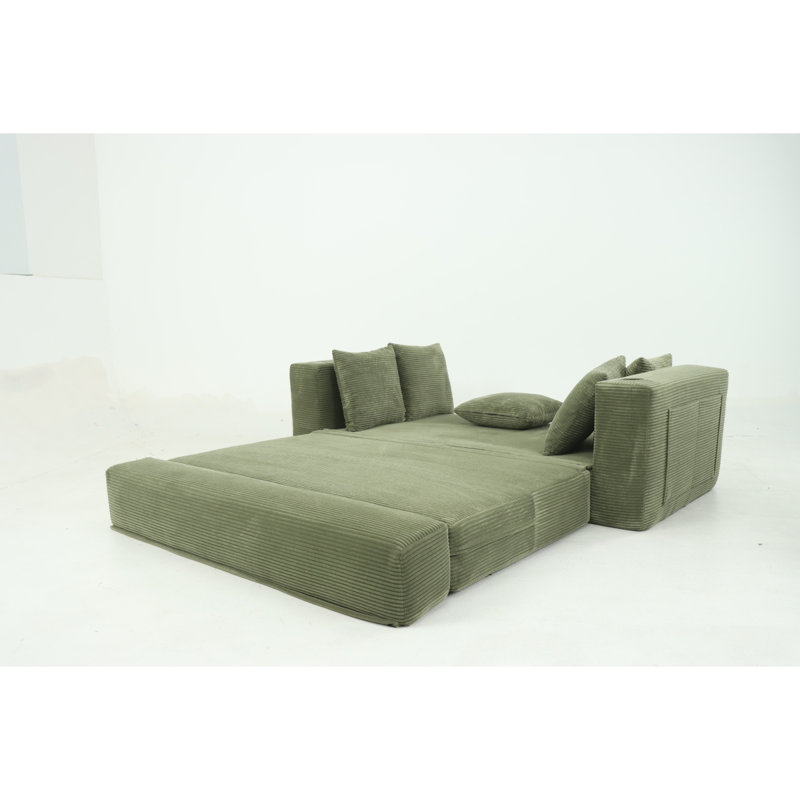 76IN Folding Convertible Sofa Bed, Green