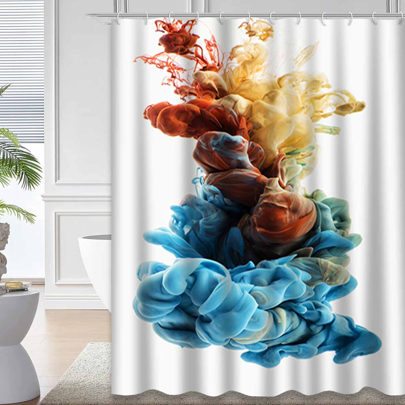 Rideau de douche bleu imperméable, rideaux de douche pour la salle de bain avec 12 crochets, L 72 po x l 78 po