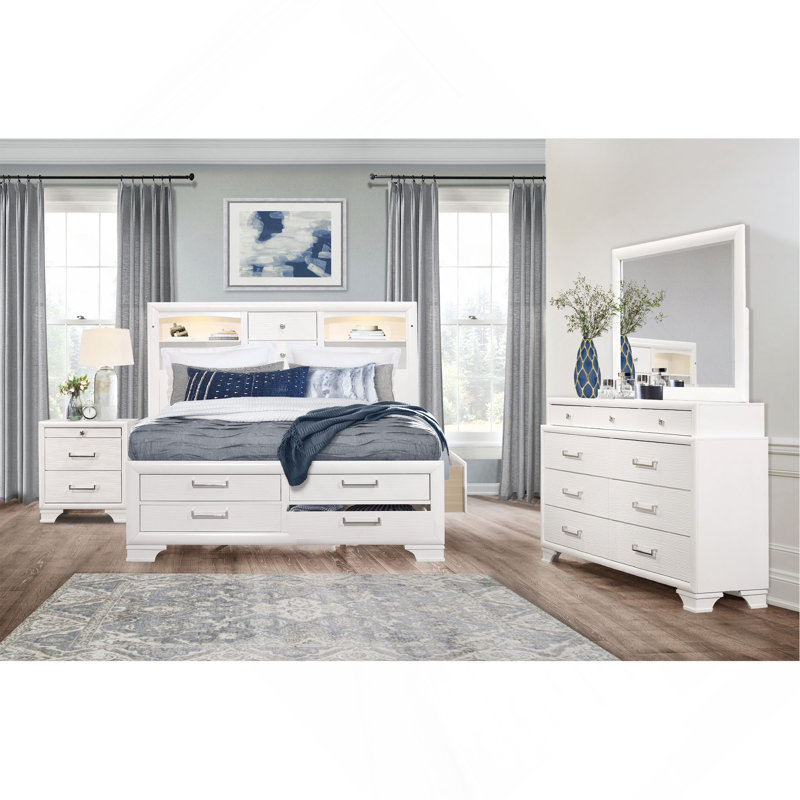 Civic White Nightstand, White