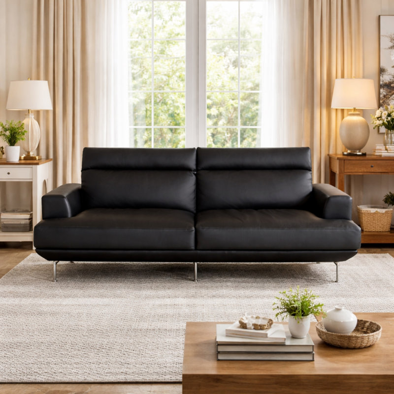 Canapé Modern Home Style avec revêtement en similicuir doux et confortable pour le salon