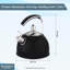 Buckingham Black Whistling Stovetop Kettle Stainless Steel Induction Compatible 2 Litres