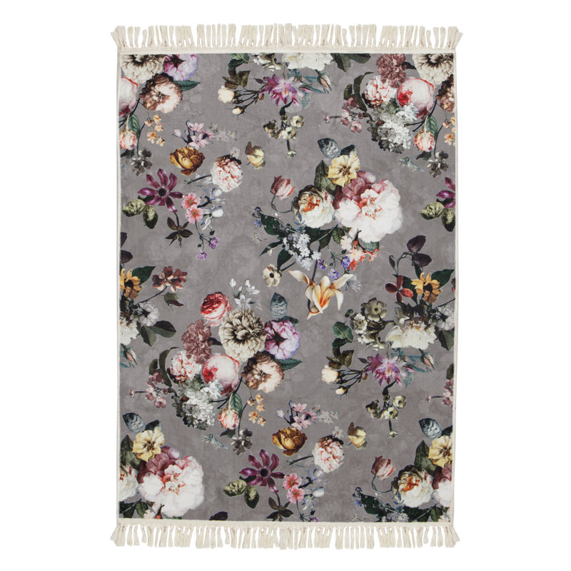 Floral Area Rug, Rectangular 120 x 180cm
