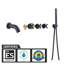 Robinet de baignoire triple à poignée en croix, robinet de baignoire cascade avec douche à main-64611153