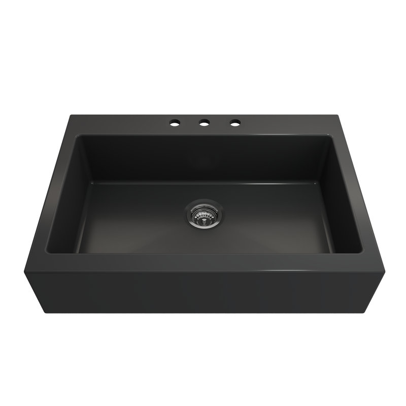 Nuova 34'' L Retro-fit Apron-Front Kitchen Sink, Dark Gray