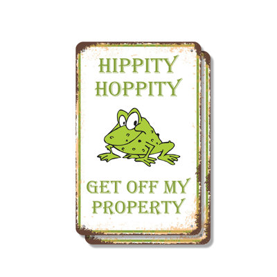 Hippity Hoppity Get Off My Property (paquet de 2) en aluminium 7 po x 10 po