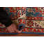 Tapis bleu en laine fait à la main Kazak 3 x 4