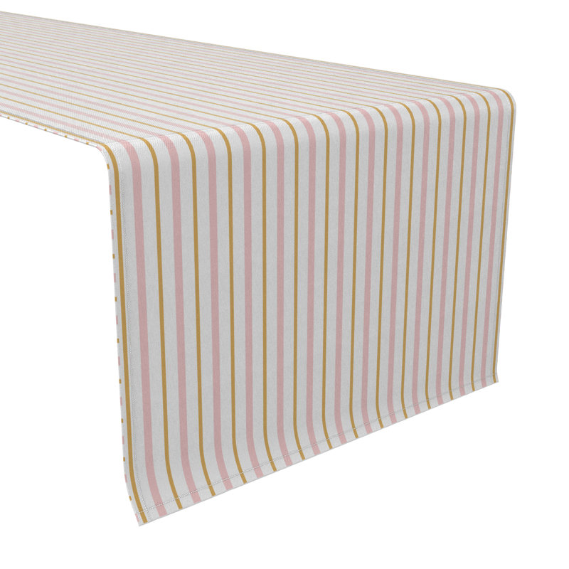 Rectangular Striped Cotton Twill Tablecloth, 108" L x 16" W 
