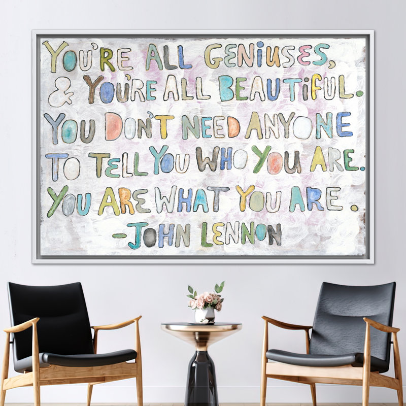 Réussite imprimée, décoration murale en milieu de travail, motif imprimé, citations de John Lennon, affiche «You all geniuses»,