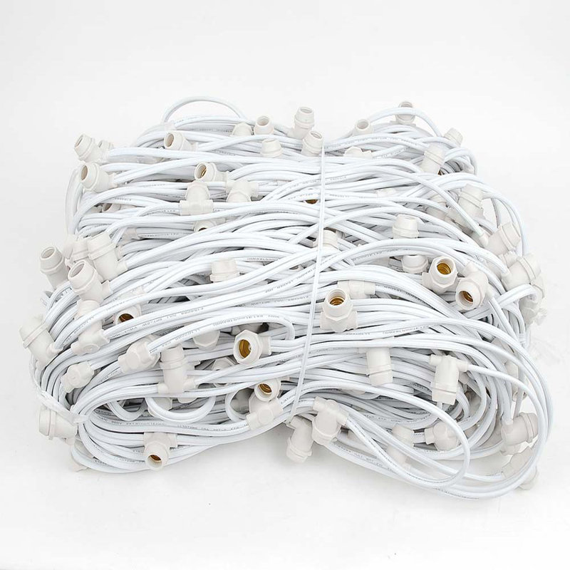 Guirlande de 11 lumières d'extérieur 330 pi 11 po, Blanc / Transparent