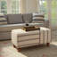 Banc rectangulaire en coton et acacia Sullivan