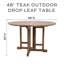 Jamer Outdoor Round Teak Dining Table