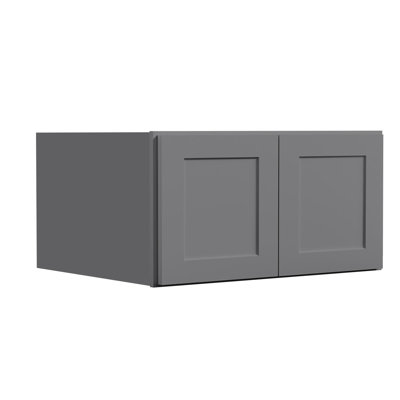 HOMEIBRO Cozy Design 33 W x 24 D x 18 H Ready-to-Assemble Plywood Shaker Standard Wall Cabinet in Shaker Grey
