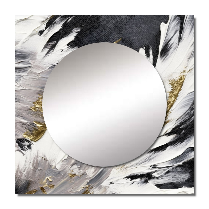 Molfetto - miroir mural carré abstrait pour salle de bain, 23 po x 23 po