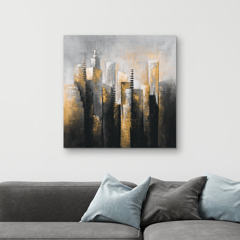 Abstract skyscraper - 32"x32" art on canvas