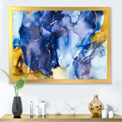 «Blue Luxury Abstract Fluid Art III», reproduction sur toile