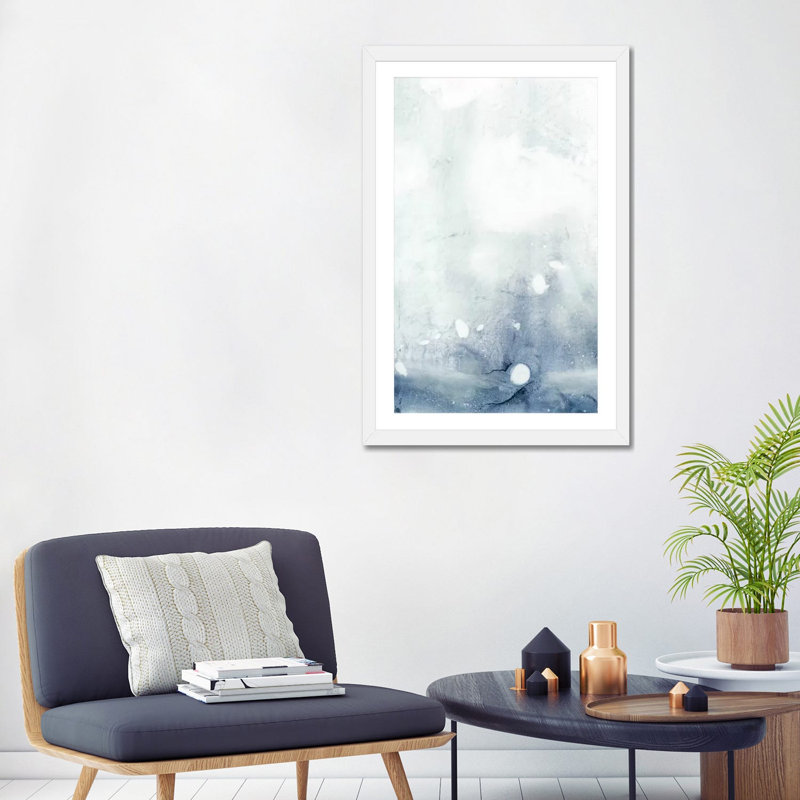 «Rain Bead II» par Ethan Harper - reproduction d'art, H 32 po x l 24 po x P 1 po, Papier encadré blanc, Blanc