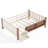 Full Size Solid Wood Kids Floor Bed with Storage Bookcases, Stairs & Guardrails, No Box Spring Needed, Montessori Platform Bed, Beige-316047246-316047233