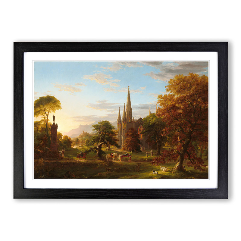 The Return by Thomas Cole - Picture Frame Painting, 36cm H x 48cm W x 2cm D, Black Framed