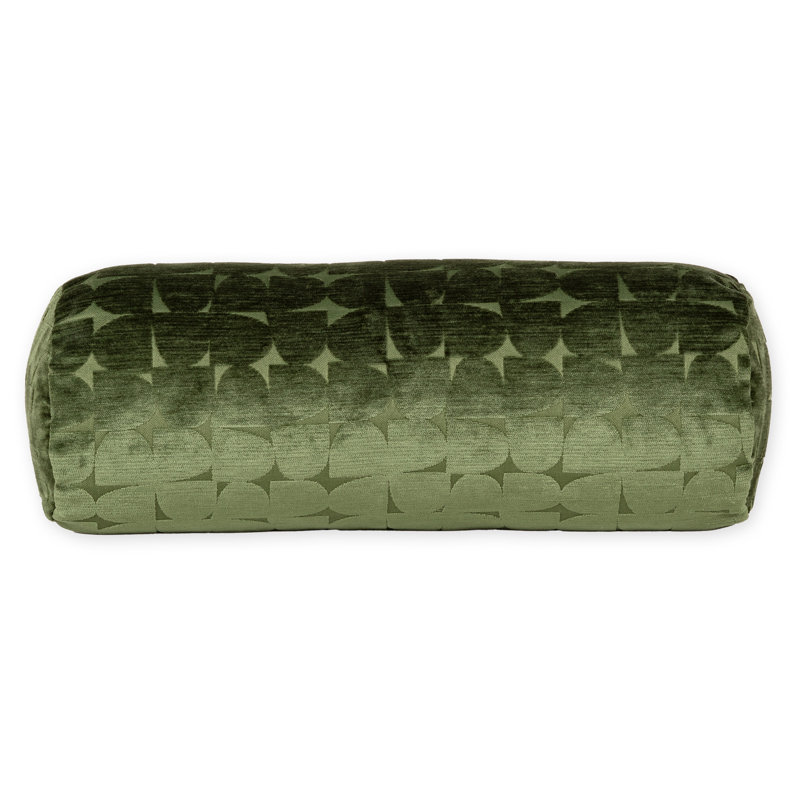 Coussin décoratif, Vert, Polyester, Traversin H 21 po x l 8 po