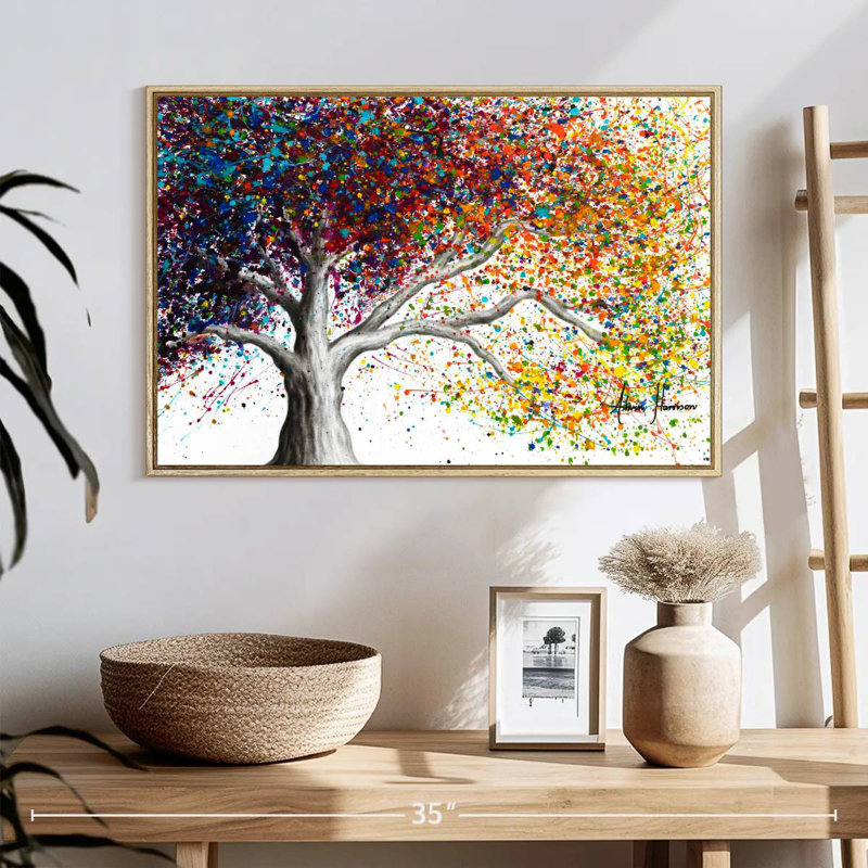 La couleur des rêves, Cadre flottant en bois naturel, 25 po x 17 po