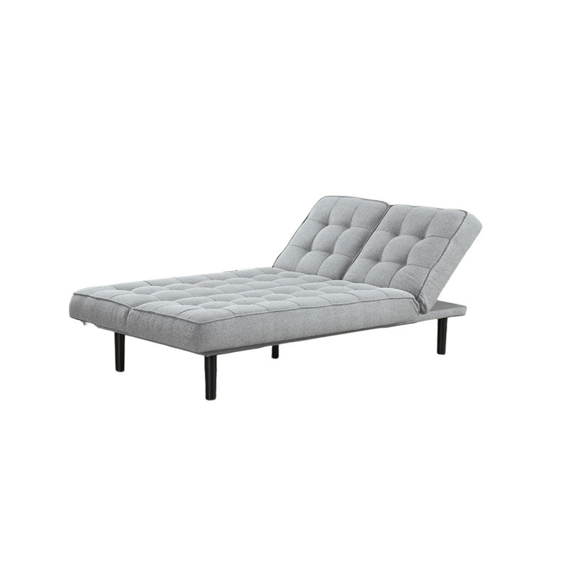 Appui-tête réglable pour canapé-lit capitonné gris clair en forme de biscuit 1 repose-tête convertible en méridienne